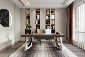 3d render of modern working office room
