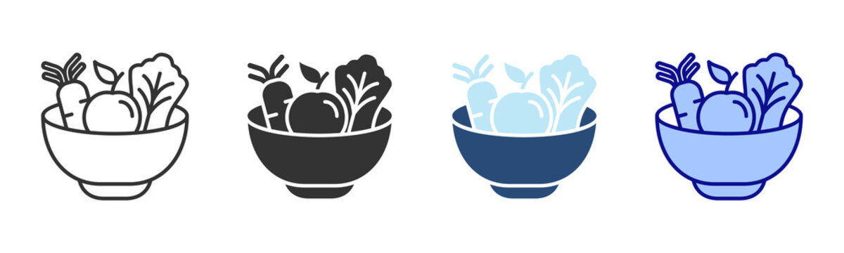 Healthy Food Icon Set. Designed In Multi Style