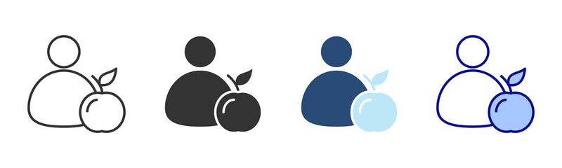Nutritionist Icon Set. Designed In Multi Style