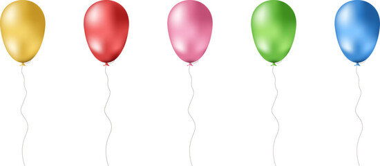 Realistic Colorful Balloons Set