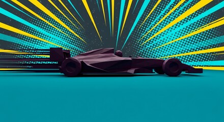 Abstract Formula 1 Race Car in Dynamic High-Speed Motion perfect for website banner, social media post, digital advertising, presentation background,