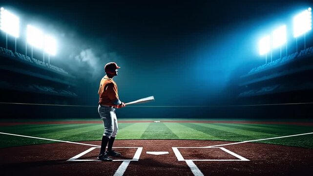 A baseball player holding a bat in his hands