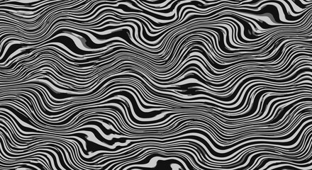 Abstract Monochrome Wavy Lines Pattern Background for Modern Art and Design