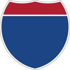 No Text Interstate Shield USA Road Sign Editable