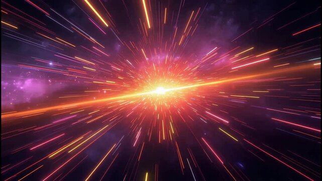 Energetic blast of radiant energy through an intergalactic cosmic warp zone