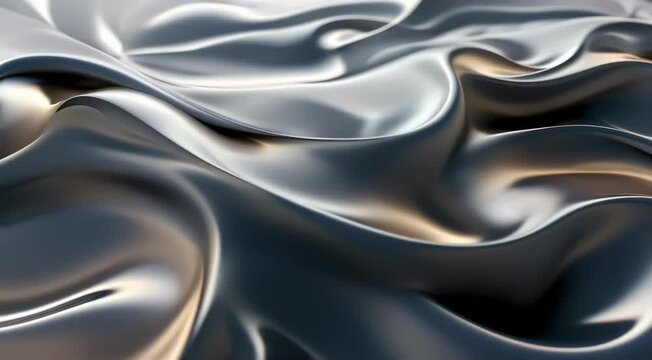 A smooth liquid surface that ripples and bends to create sharp geometric patterns, with each ripple synced to subtle electronic tones  