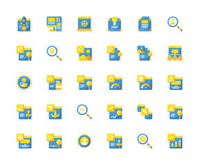Search engine optimization icon set. Vector icons. Flat icons