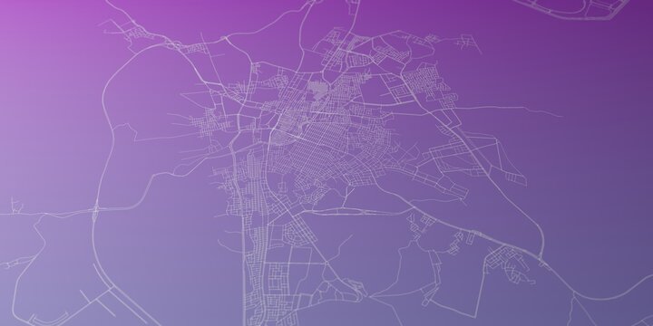 Taif (Saudi Arabia) street map. The style of the map is purple gradient
