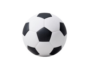 Naklejka premium Soccer ball with classic black and white pattern isolated on transparency background, sports equipment for football game, round shape, textured surface, energetic and playful mood