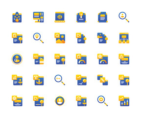 Search engine optimization icon set. Vector icons. Gradient icons