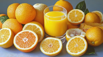 view of orange juice on the table
