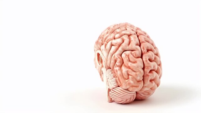 human brain model with detailed anatomical details.