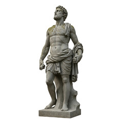 Greek statue isolated on transparent background, marble statue PNG