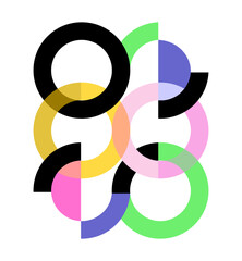 Vibrant interconnected geometric forms