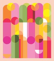 Vibrant geometric overlap composition