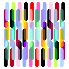 Abstract composition of overlapping colorful translucent shapes