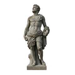Greek statue isolated on transparent background, marble statue PNG