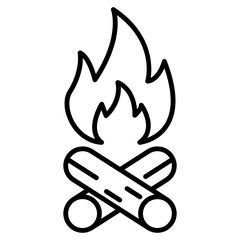 campfire line icon