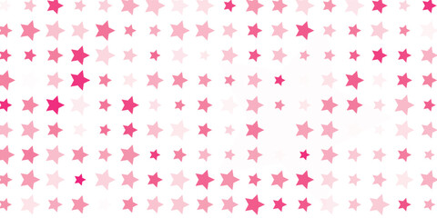 Seamless pattern with bright pink stars on white background for fabric, textile, clothes, tablecloth and other things. Vector image.