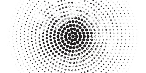 Abstract monochrome halftone pattern. Futuristic panel. Grunge dotted backdrop with circles, dots, point. Design element for web banners, posters, cards, wallpapers, sites. Black and white color
