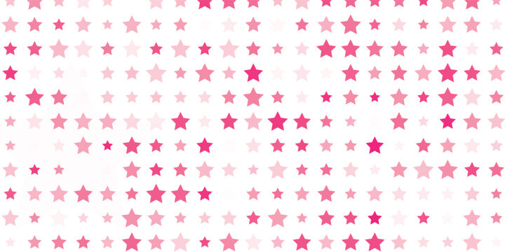 Seamless pattern with bright pink stars on white background for fabric, textile, clothes, tablecloth and other things. Vector image.