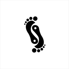 Foot massage therapy logo design with Yin and Yang concept.