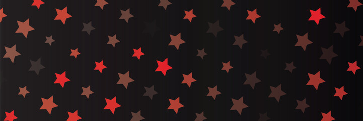 seamless pattern with red stars on black background, Abstract, Vector, illustration,