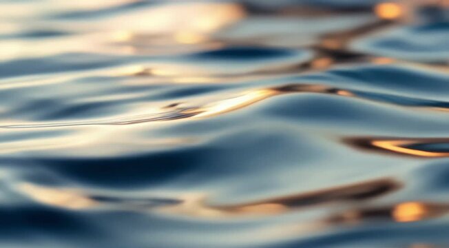 A soft and abstract visual of flowing water and light, with ripples synchronizing with the low frequencies of a deep ambient track  