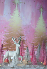christmas background with deer