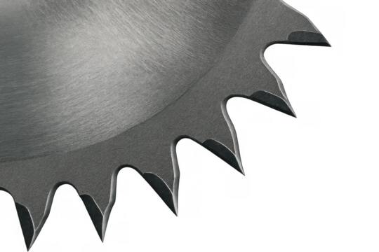 Circular saw blade showing sharp carbide teeth, a powerful cutting tool for industry, construction, and diy projects