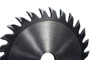 Circular saw blade featuring sharp carbide teeth, essential cutting tool for various industrial and diy projects, isolated