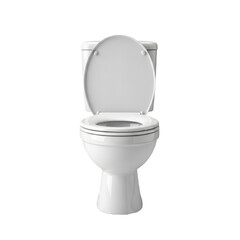 Open White toilet bowl isolated on transparent background, PNG 