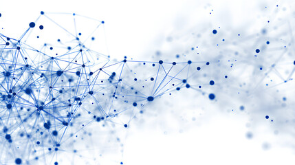 Abstract tech network connection dots. Digital technology and big data analysis background. White background with plexus lines. Geometric background with abstract mesh Stock Vector