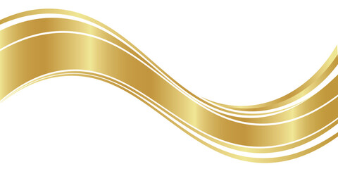 gold wave curve, golden wave corner shape for element, stripes ribbon golden graphic, striped gold