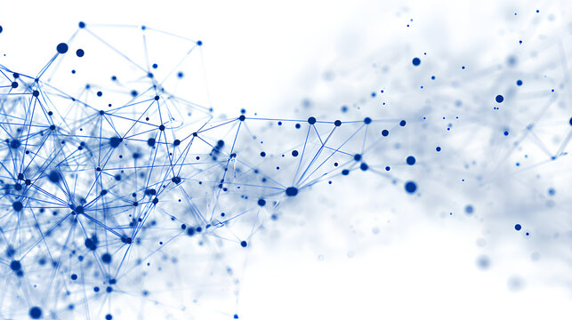 Abstract tech network connection dots. Digital technology and big data analysis background. White background with plexus lines. Geometric background with abstract mesh Stock Vector - Powered by Adobe