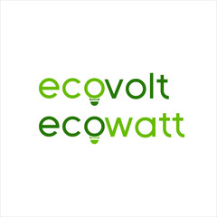 Design the words eco volt and eco watt.