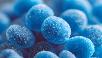 Close-up of blue sugar-coated candies.