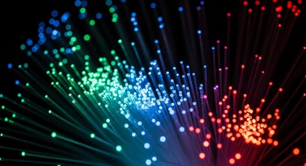Abstract Fiber Optics Illuminating the Digital Landscape of Tomorrow