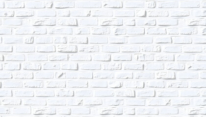 Fototapeta premium Modern white brick wall texture for seamless background, Diffused lighting. White tone