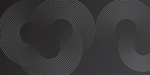 Black abstract simple background with circle lines. Modern black gray gradient modern