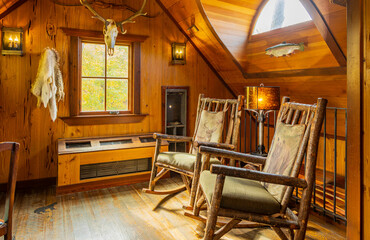 Sunny view of the cute Tree House in Dogwood Canyon Nature Park