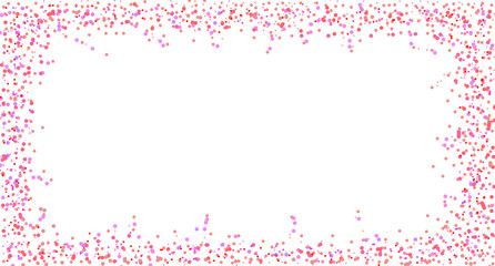 Rectangular Frame with Dense Confetti Border in Pink, Red, and Purple for a Playful, Festive, and Minimalist Decorative Design