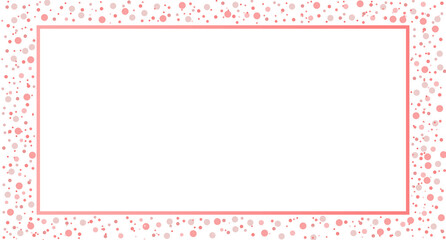 Rectangular Frame with Red Border and Scattered Dots in Red and Pink for a Playful, Festive, and Minimalist Decorative Design