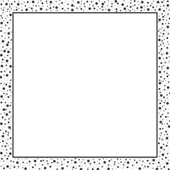 Square Frame with Speckled Black Dot Border and Blank White Center for a Minimalist, Playful, and Decorative Design