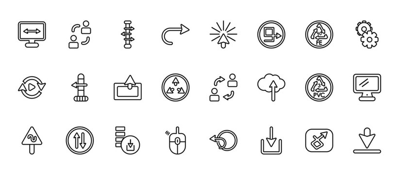 24 set of outline web user interface icons such as express, eliminar, shutter, lowercase, lightining vector thin icons for report, presentation, diagram, web design, mobile app