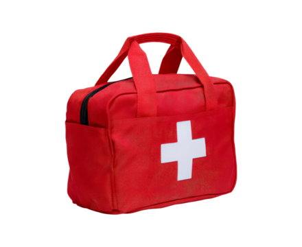 Emergency first aid kit for home or travel safety and preparedness on transparent background
