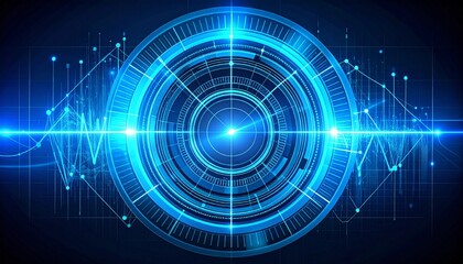 Fototapeta premium Futuristic Tech Eye A Captivating Visualization of Data & Digital Systems with an Abstract Blue Design
