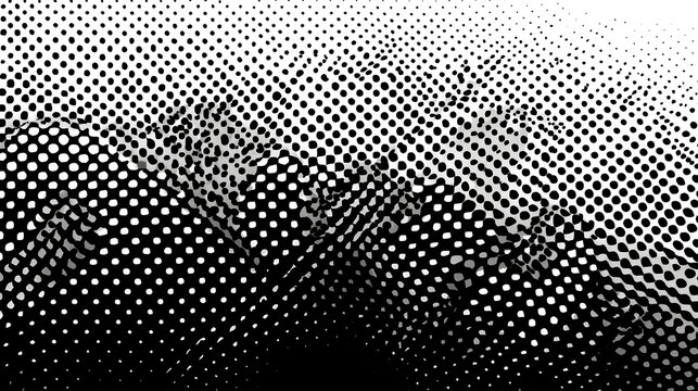 Dotted halftone gradient seamless border. Vector screentone raster effect backdrop. Black fading polka dot bg. Dots gradation repeat pattern. Comic pop art background monochrome overlay wallpaper