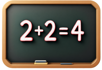Blackboard with White Red Chalk Math Equation Educational Classroom Setting