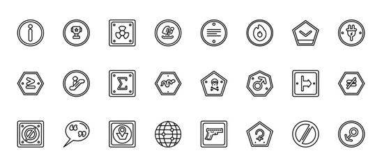 24 set of outline web signs icons such as classroom cup, align left, or, alignment, grid world vector thin icons for report, presentation, diagram, web design, mobile app